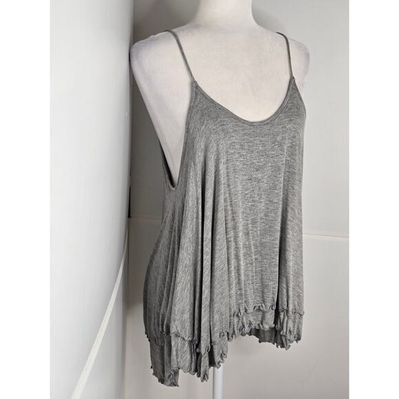 🎄 Red by BKE EUC flowy layered ruffle tank cami top Small heather grey - Picture 17 of 17